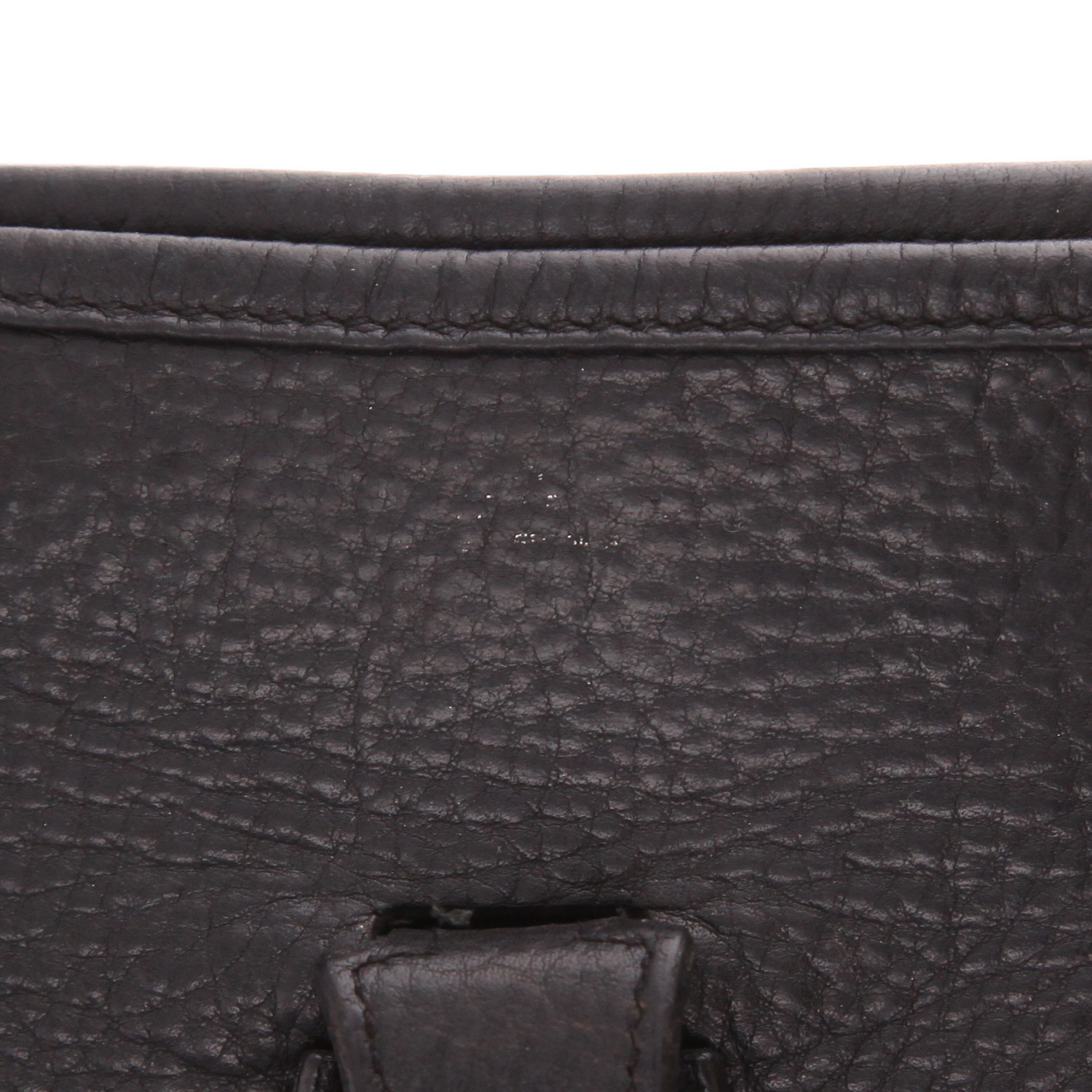 Borsa a tracolla Hermès Evelyne da 29 cm in pelle di bufalo nera - Detail D2