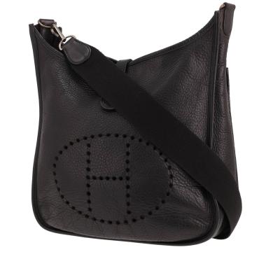 Borsa a tracolla Hermès Evelyne da 29 cm in pelle di bufalo nera