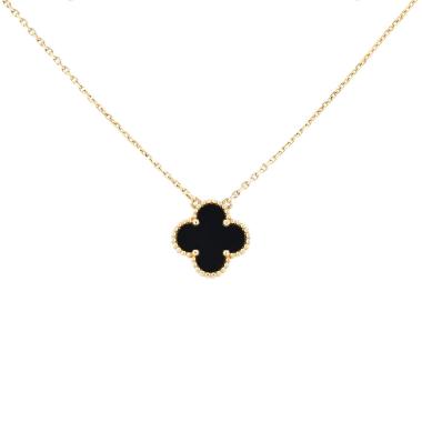 Van Cleef Arpels Vintage Alhambra necklace in yellow gold and onyx