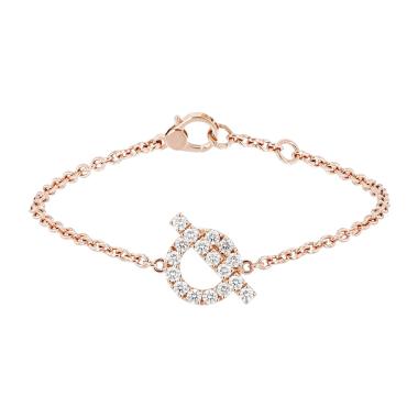 Bracelet Hermès Finesse en or rose et diamants