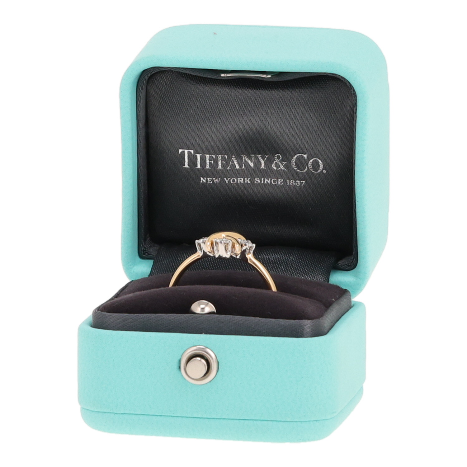 Tiffany & Co Sixteen Stones ring in yellow gold, platinum and diamonds - Detail D2