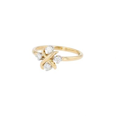 Anello Tiffany & Co. "Sixteen Stones" in oro giallo, platino e diamanti