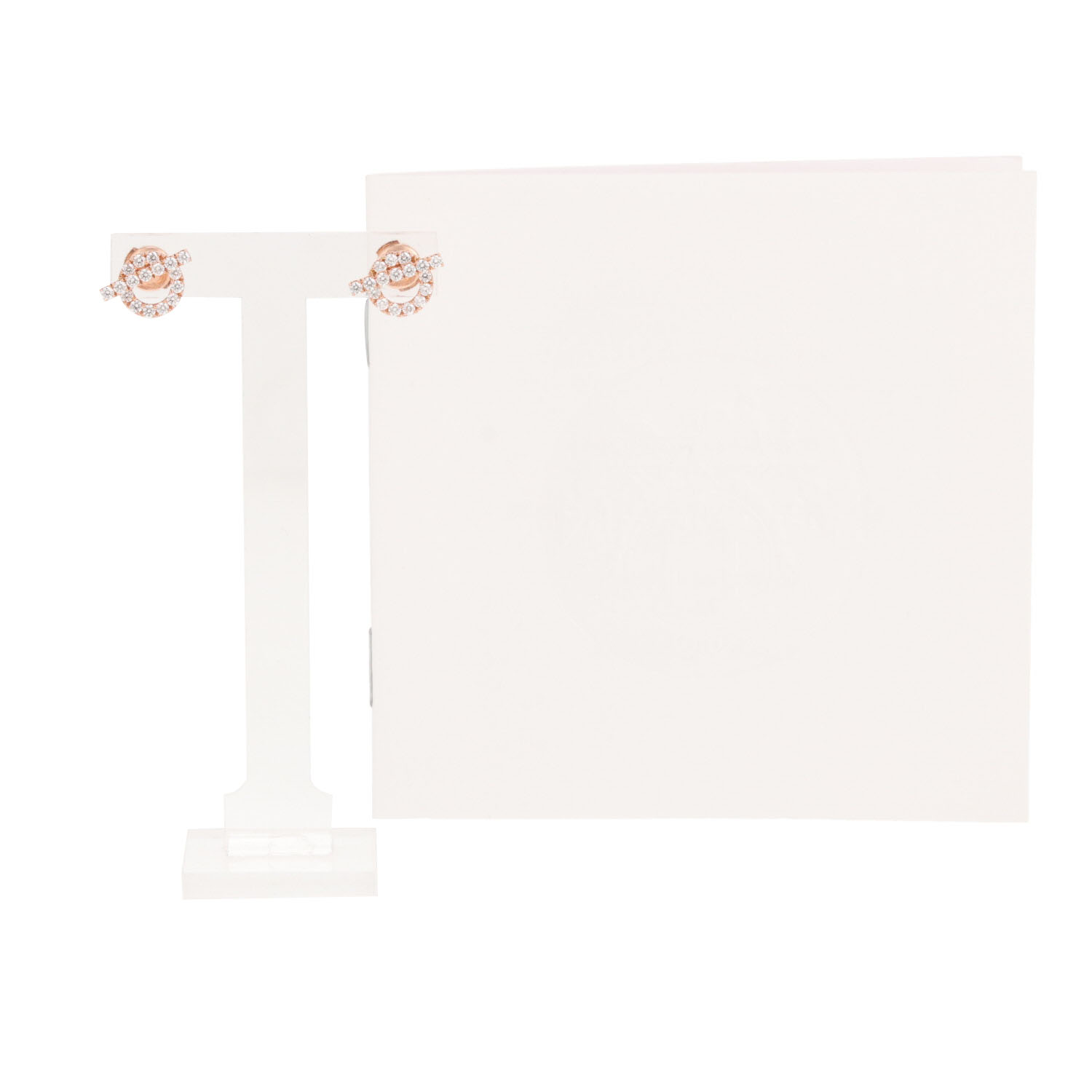A pair of Hermès Finesse earrings in rose gold and diamonds - Detail D2