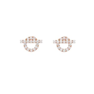 Par de hebillas Hermès Finesse de oro rosa y diamantes