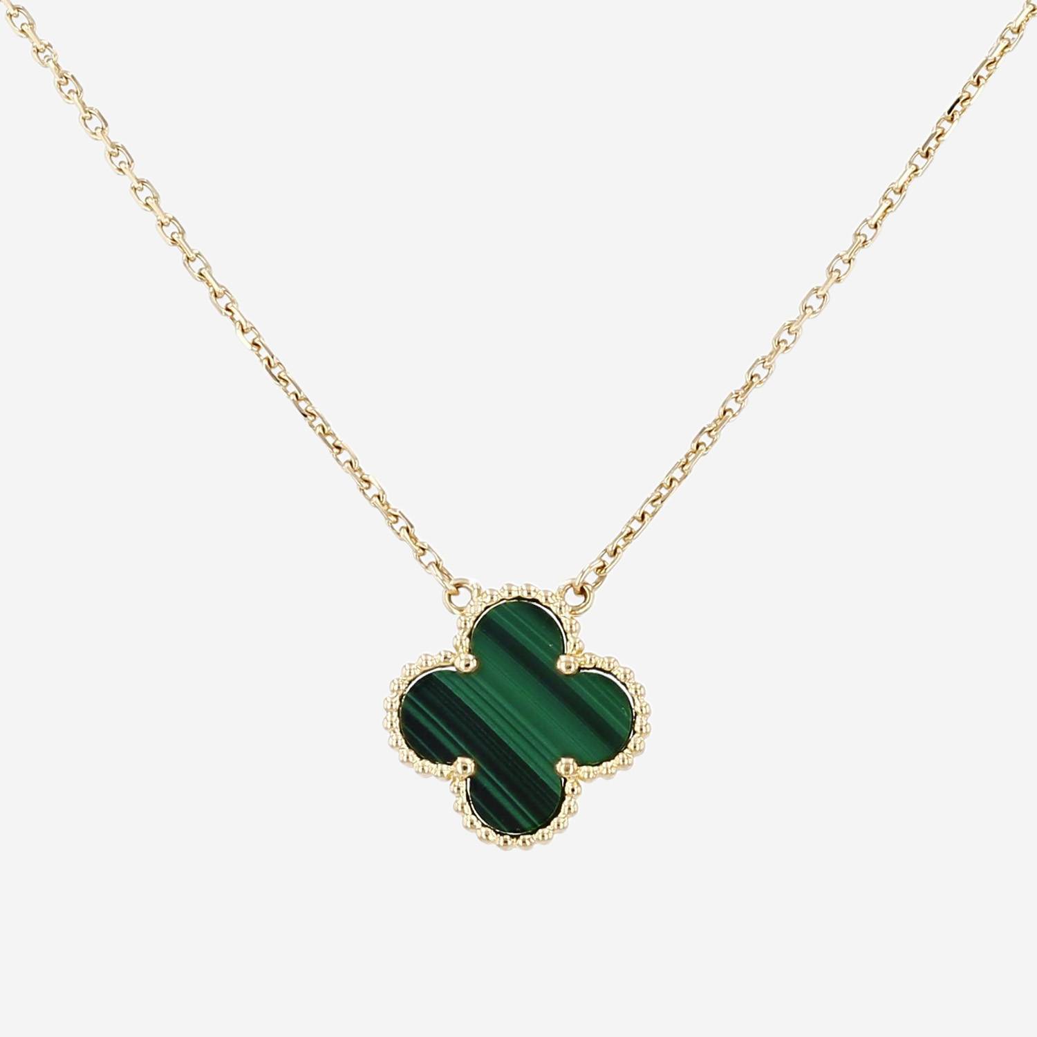 Collar Vintage Alhambra de Van Cleef Arpels en oro amarillo y Malachite