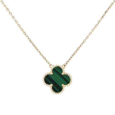 Collana Van Cleef Arpels Vintage Alhambra in oro giallo e Malachite