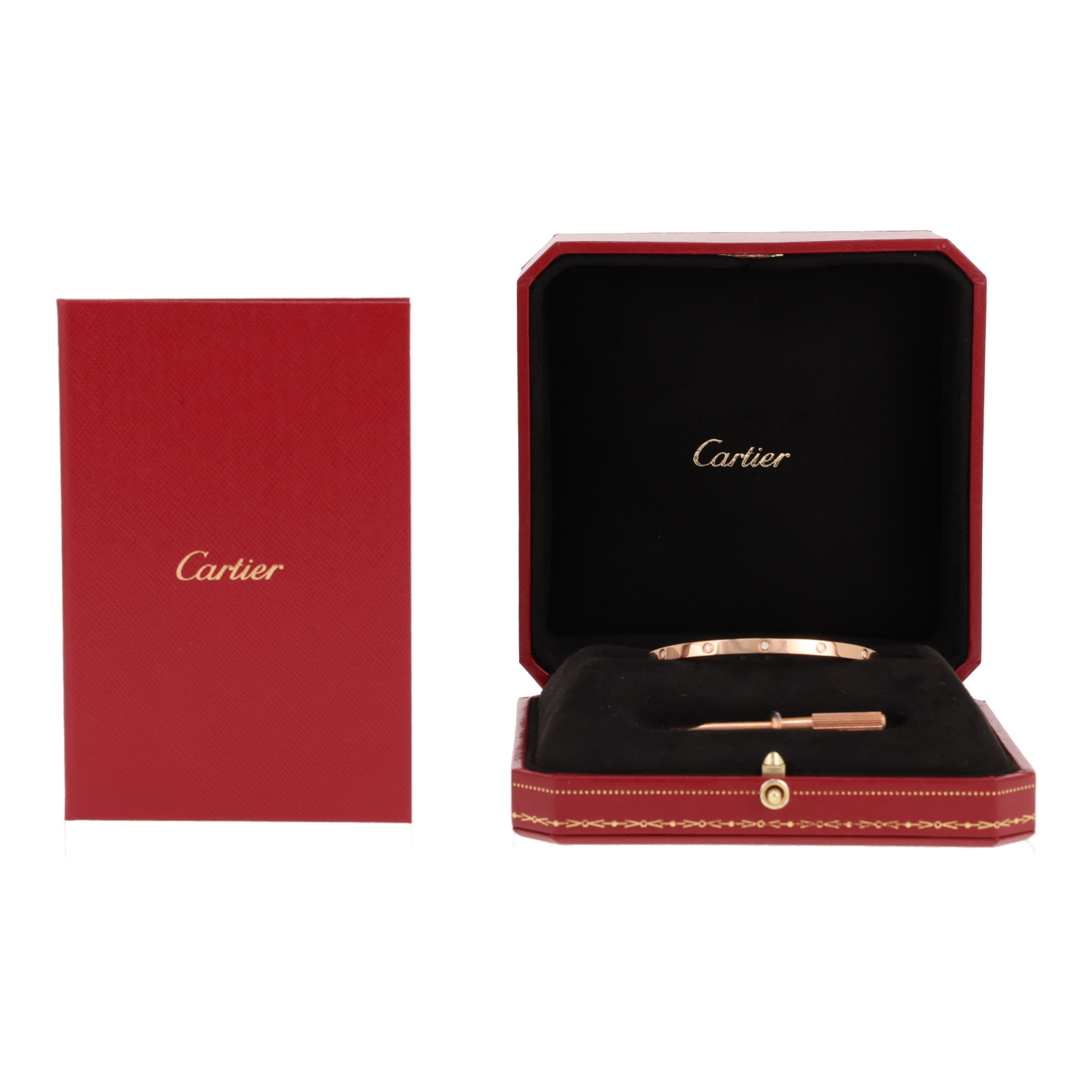 Bracelet Cartier Love petit modèle en or rose et diamants
