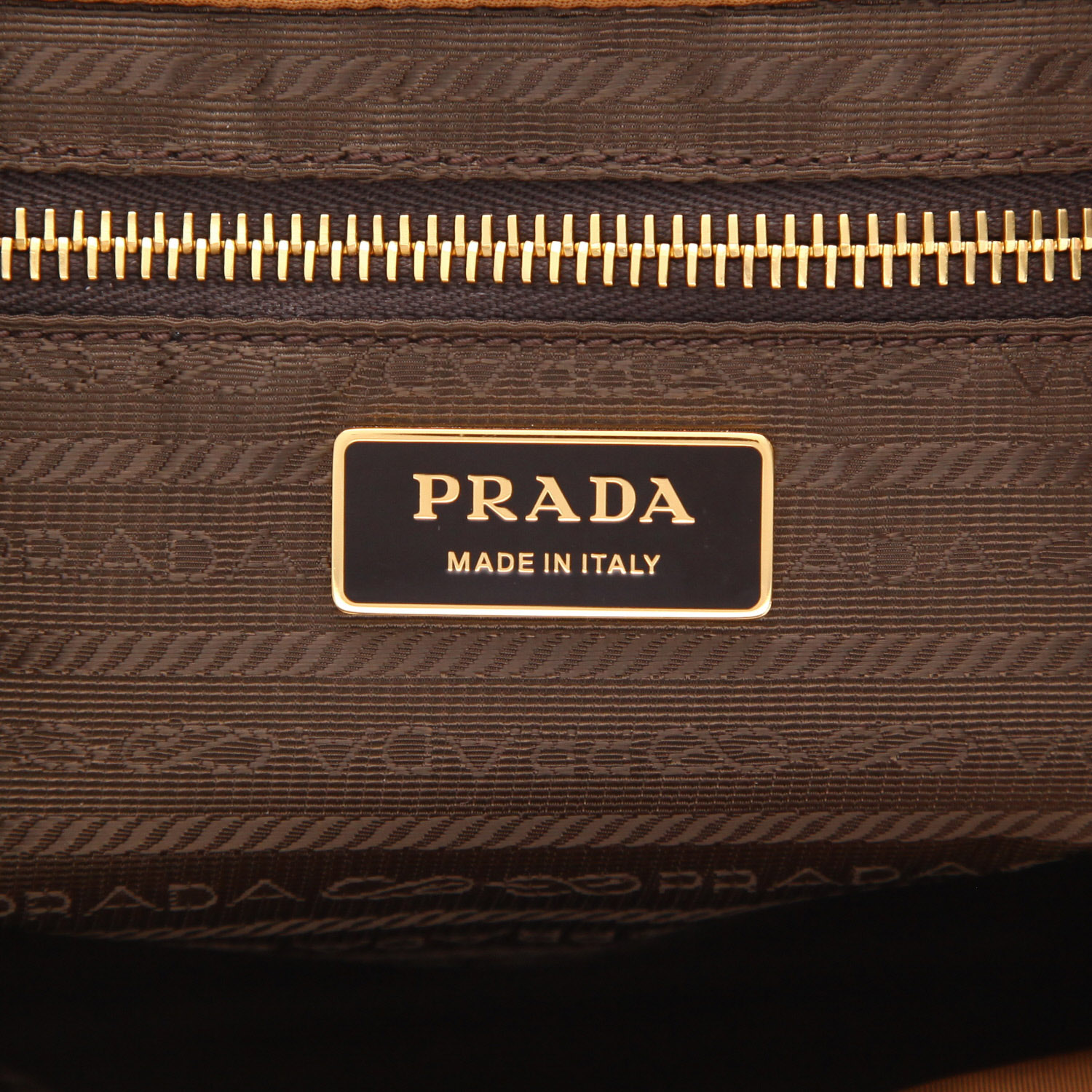 Bolso de mano Prada «Mariner» de lona y piel marrón - Detail D2