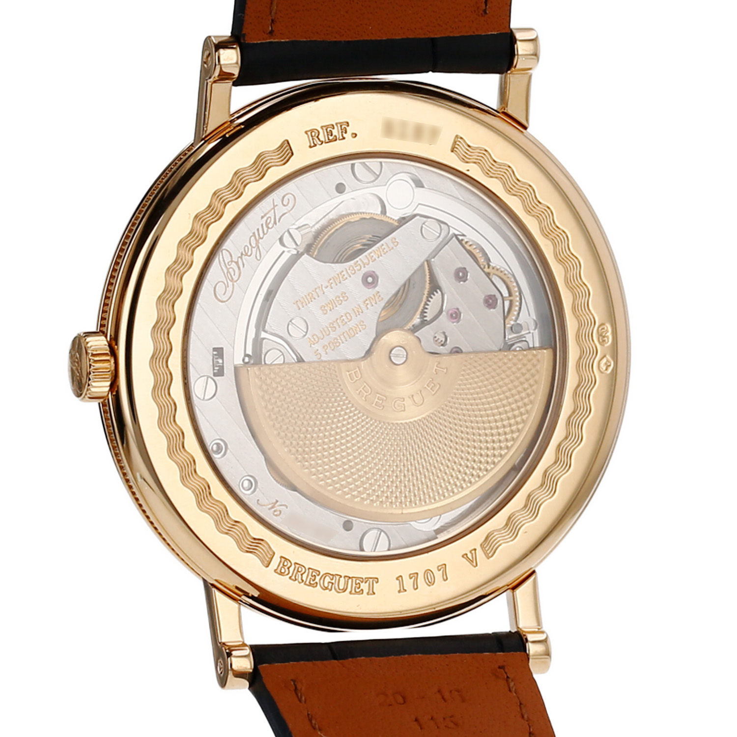 Breguet Classic watch in yellow gold and leather, Ref: Breguet - 5157  Circa 2007 - Detail D3