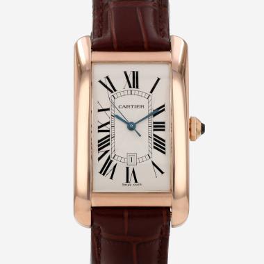 Montre Cartier Tank Américaine grand modèle  en or rose Ref: Cartier - 2505  Vers 2020