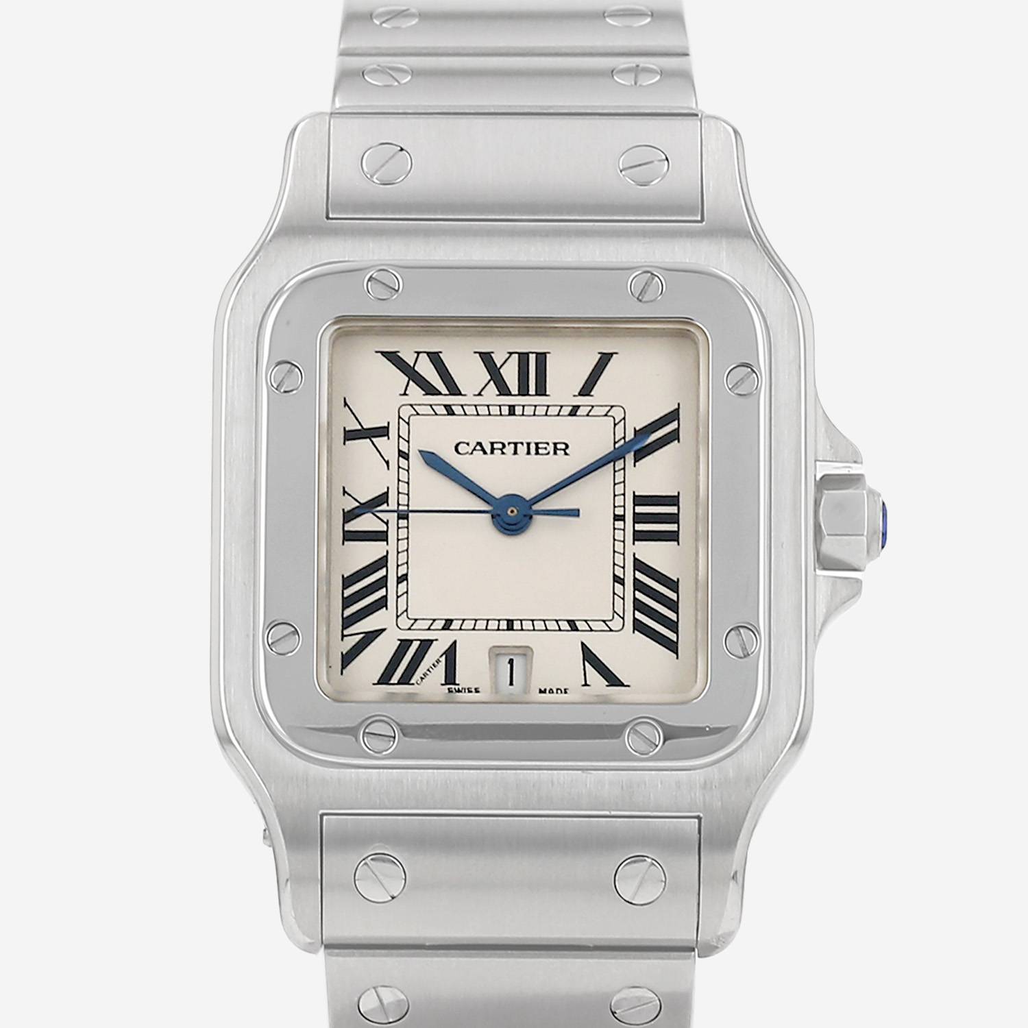Medium-sized Cartier Santos watch in steel, Ref: Cartier - 1564, circa 2000