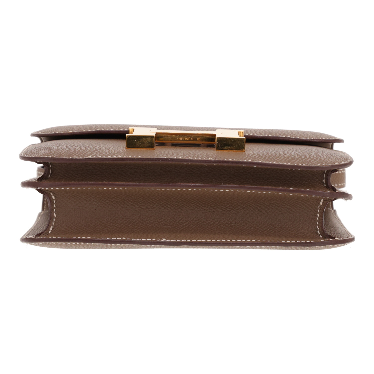 Hermès Constance 18 cm shoulder bag in Epsom leather with Étoupe finish - Detail D1