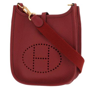 Hermès Evelyne 16 cm shoulder bag in red ‘Clémence Rouge H’ calfskin