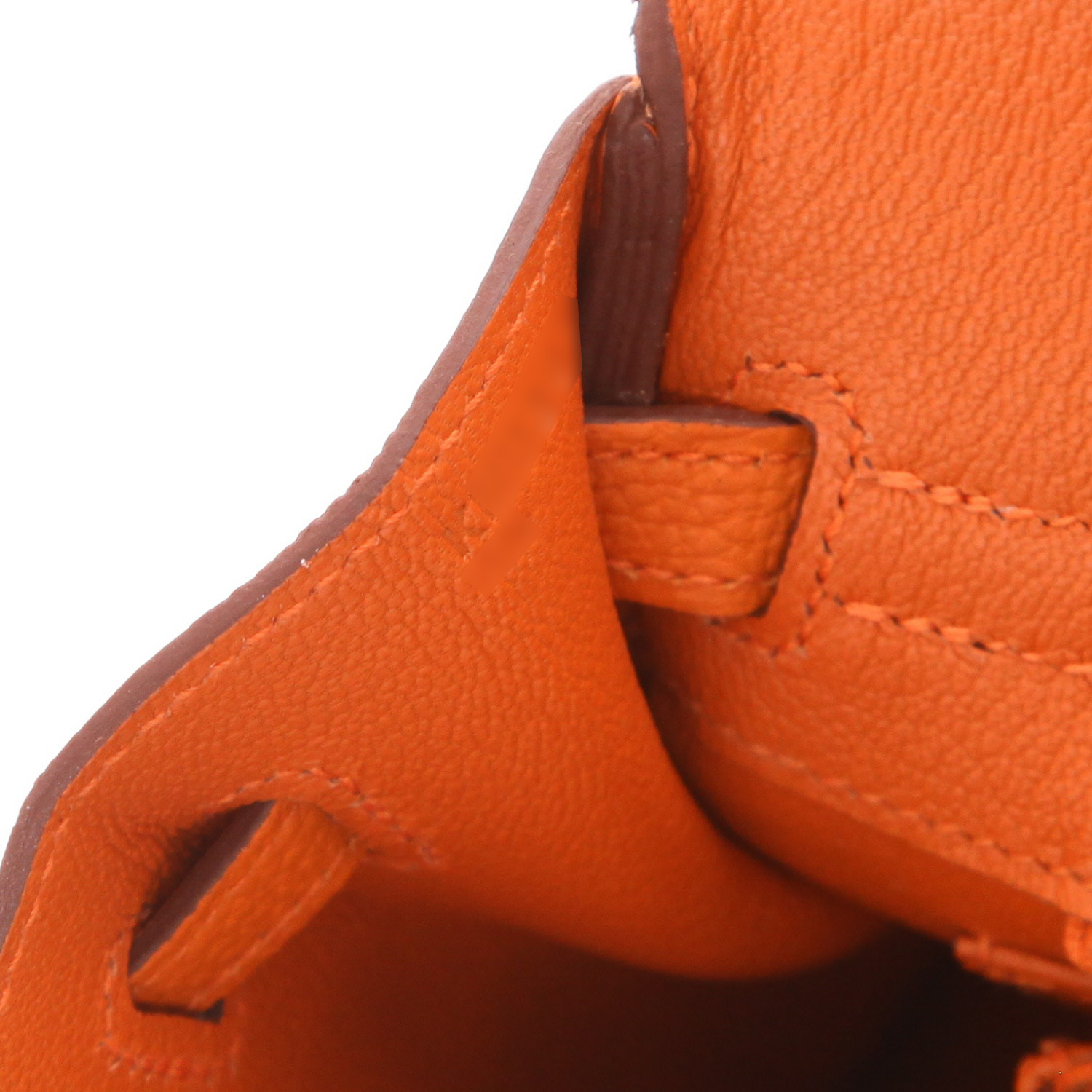 Bolso Hermès Birkin de 25 cm en piel Togo Orange - Detail D4