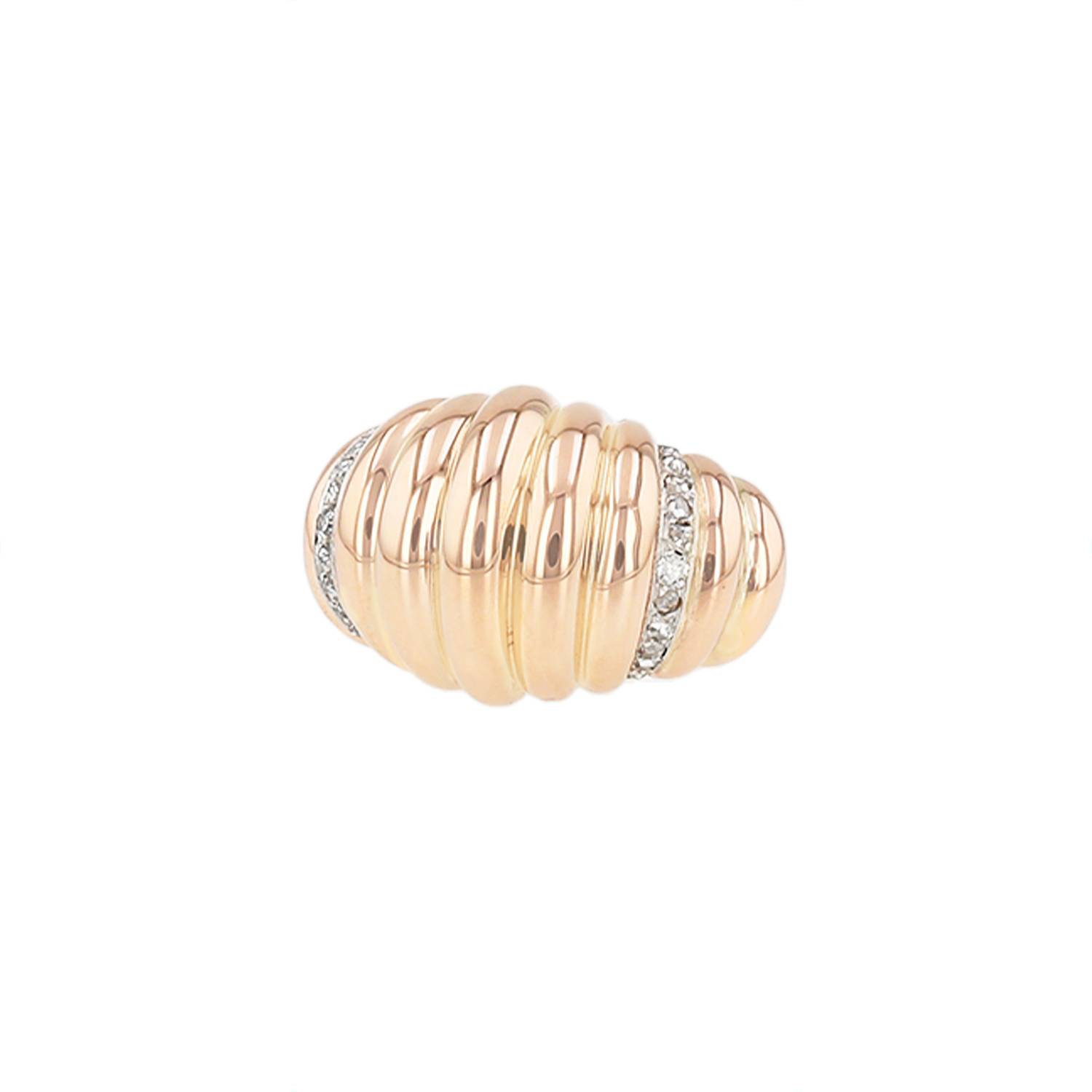 Bague Vintage en or rose et diamants