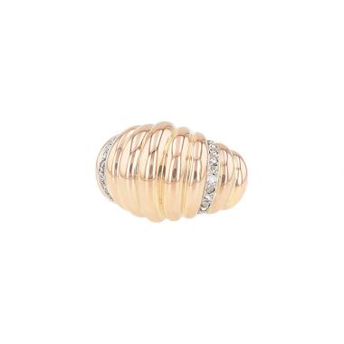 Bague Vintage  en or rose et diamants