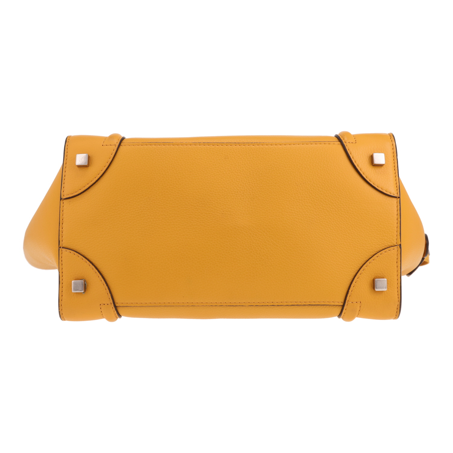 Borsa Celine Luggage in pelle gialla - Detail D1