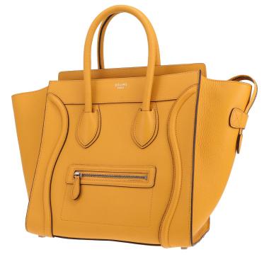 Celine Luggage handbag in yellow leather