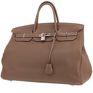 Bolso Hermès Birkin de 40 cm en piel Togo Étoupe color paja