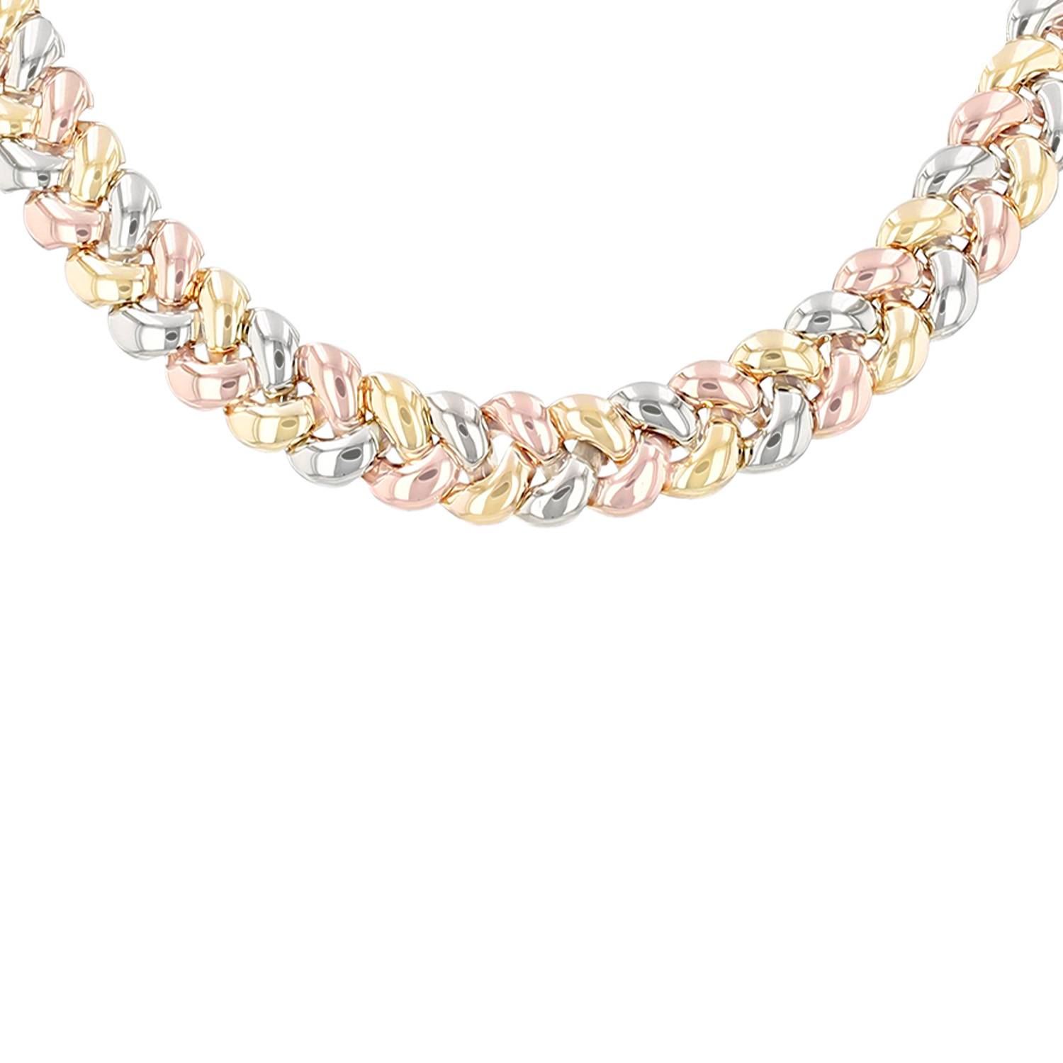 Collier Poiray Tresse en or jaune, or rose et or blanc Collier Poiray Tresse en or jaune, or rose et or blanc