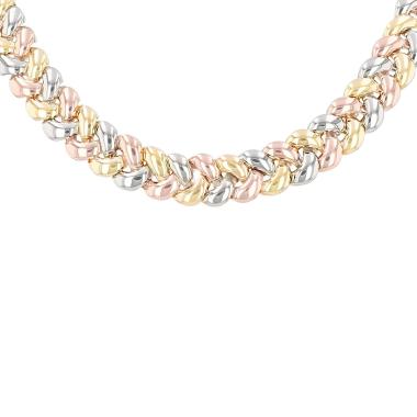 Collar Poiray Tresse en oro amarillo, oro rosa y oro blanco