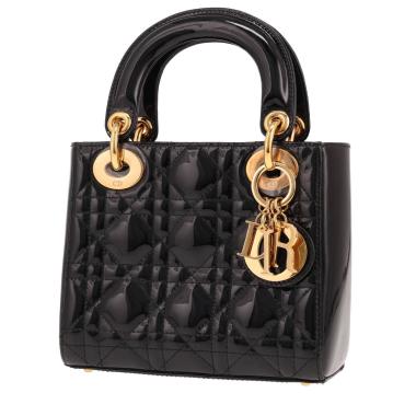 Borsa Dior  Lady Dior mini  in pelle verniciata nera