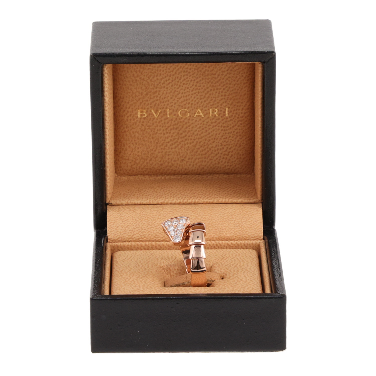 Bulgari Serpenti Viper ring in rose gold and diamonds - Detail D2