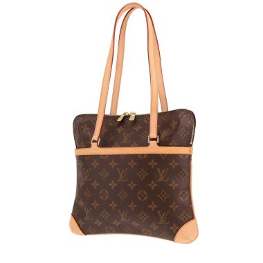 Bolso de mano de Louis Vuitton: cojín de lona con monograma marrón y piel natural