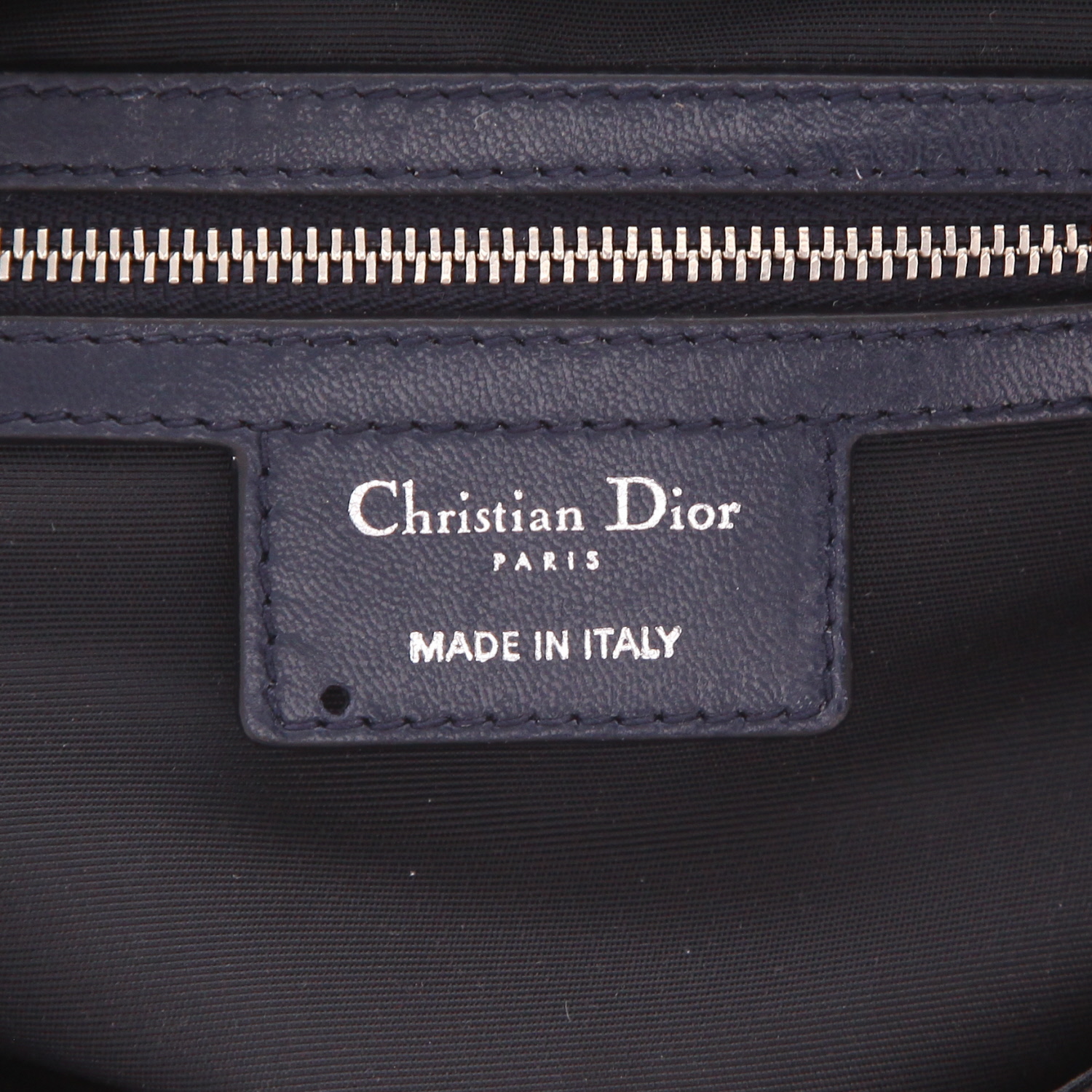 Sac à main Dior  Bowling en cuir bleu-marine - Detail D2