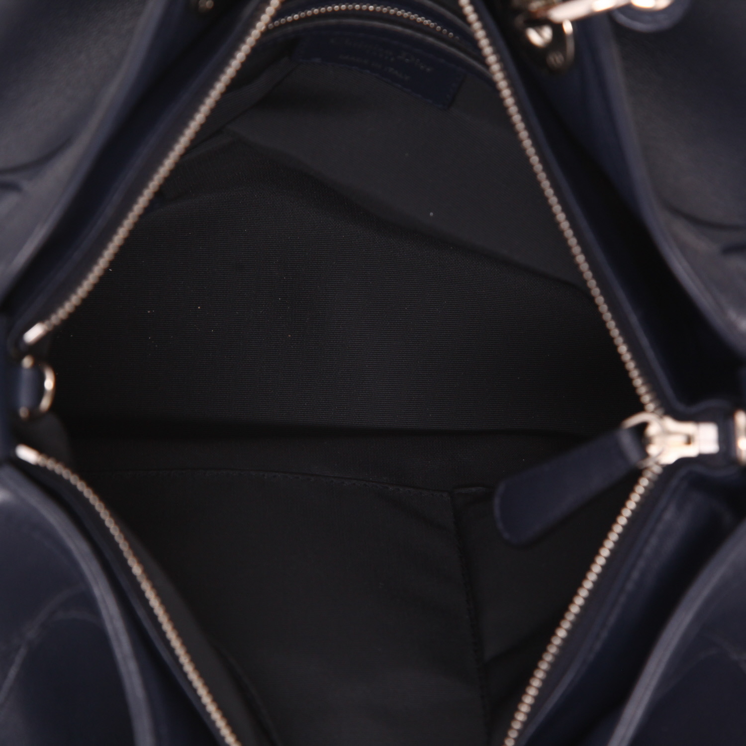 Sac à main Dior  Bowling en cuir bleu-marine - Detail D3