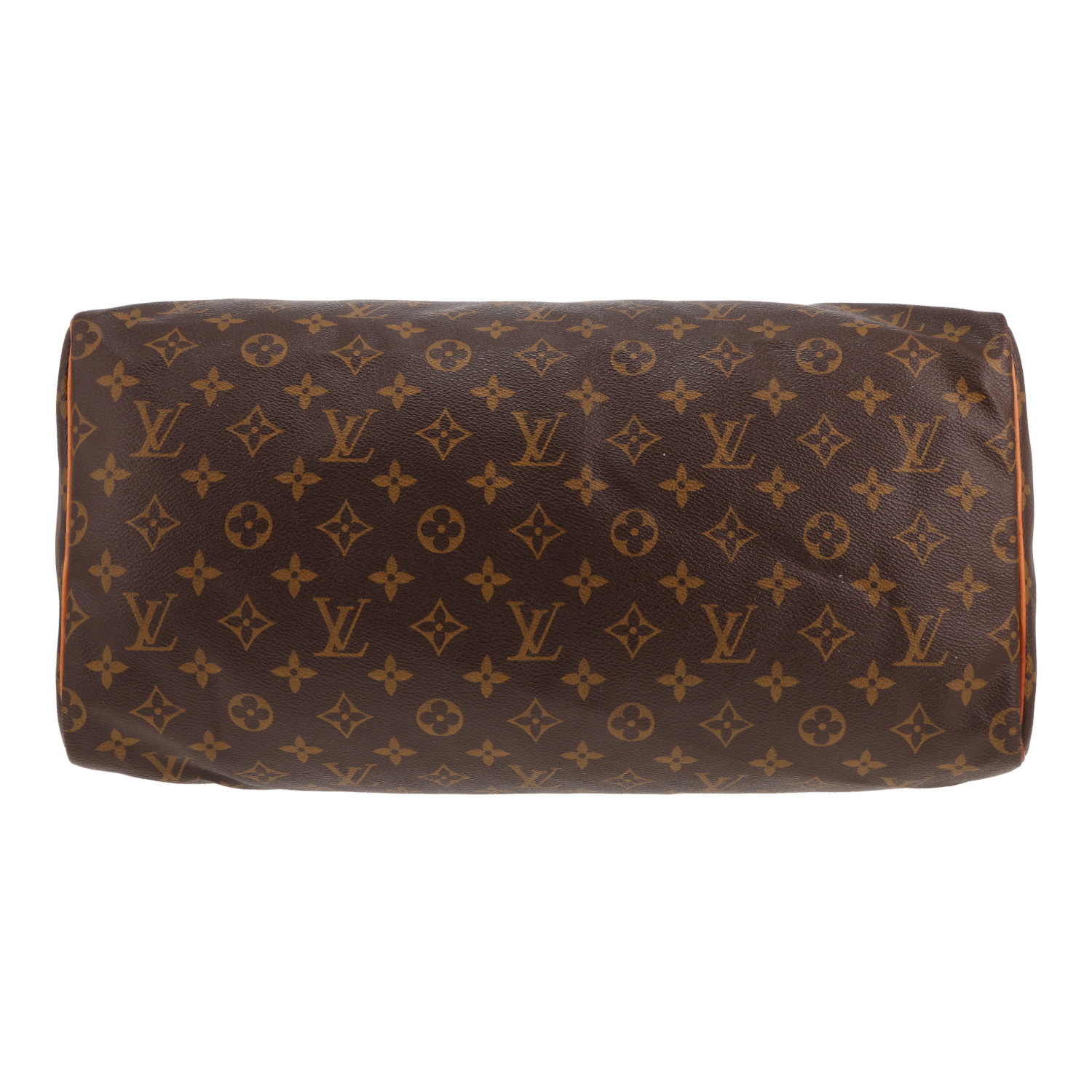 Louis Vuitton Speedy 40 handbag in brown Monogram canvas and natural leather - Detail D1