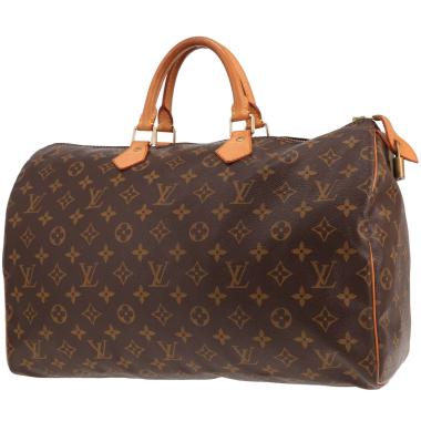 Louis Vuitton Speedy 40 handbag in brown Monogram canvas and natural leather