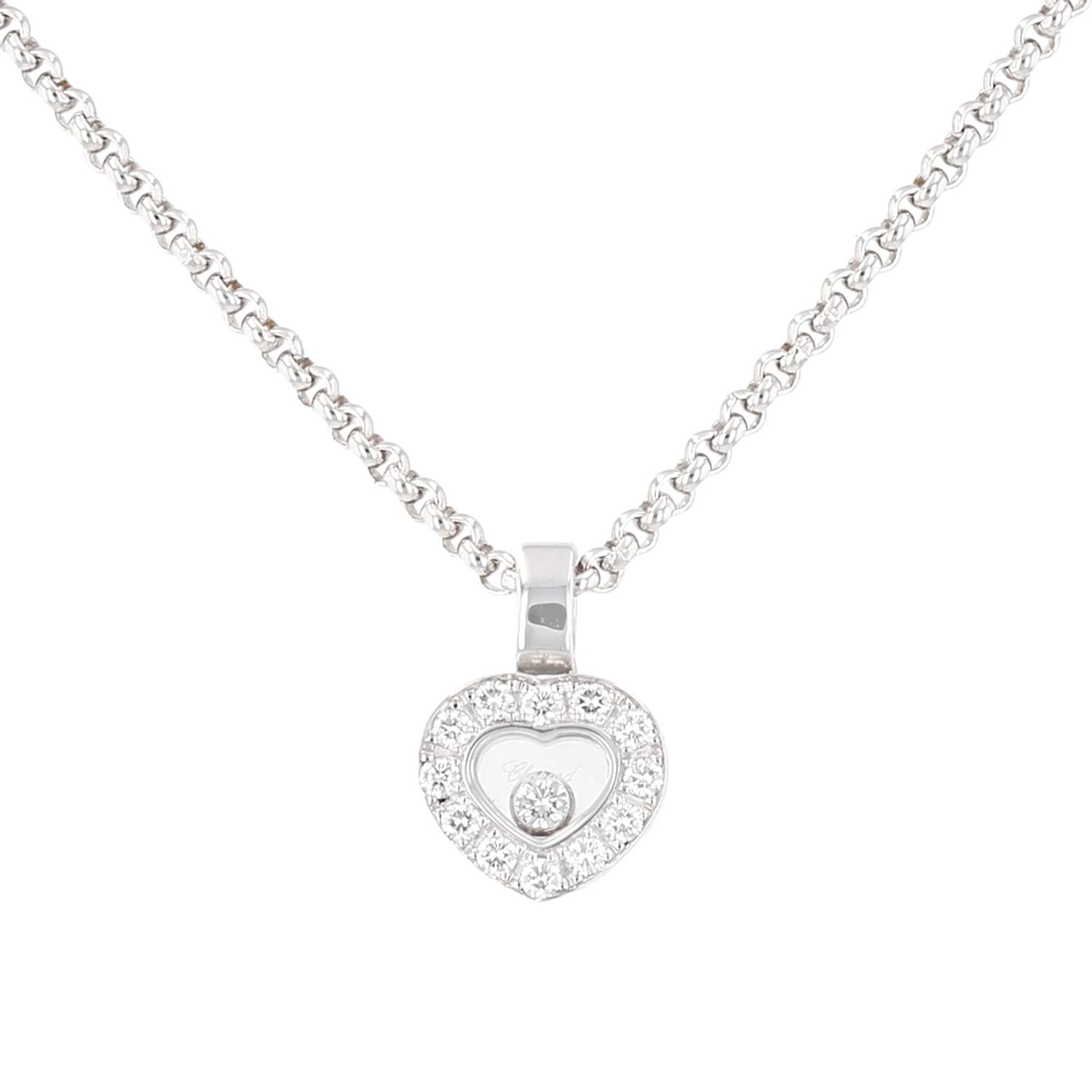 Collier Chopard Happy Diamonds en or blanc et diamants