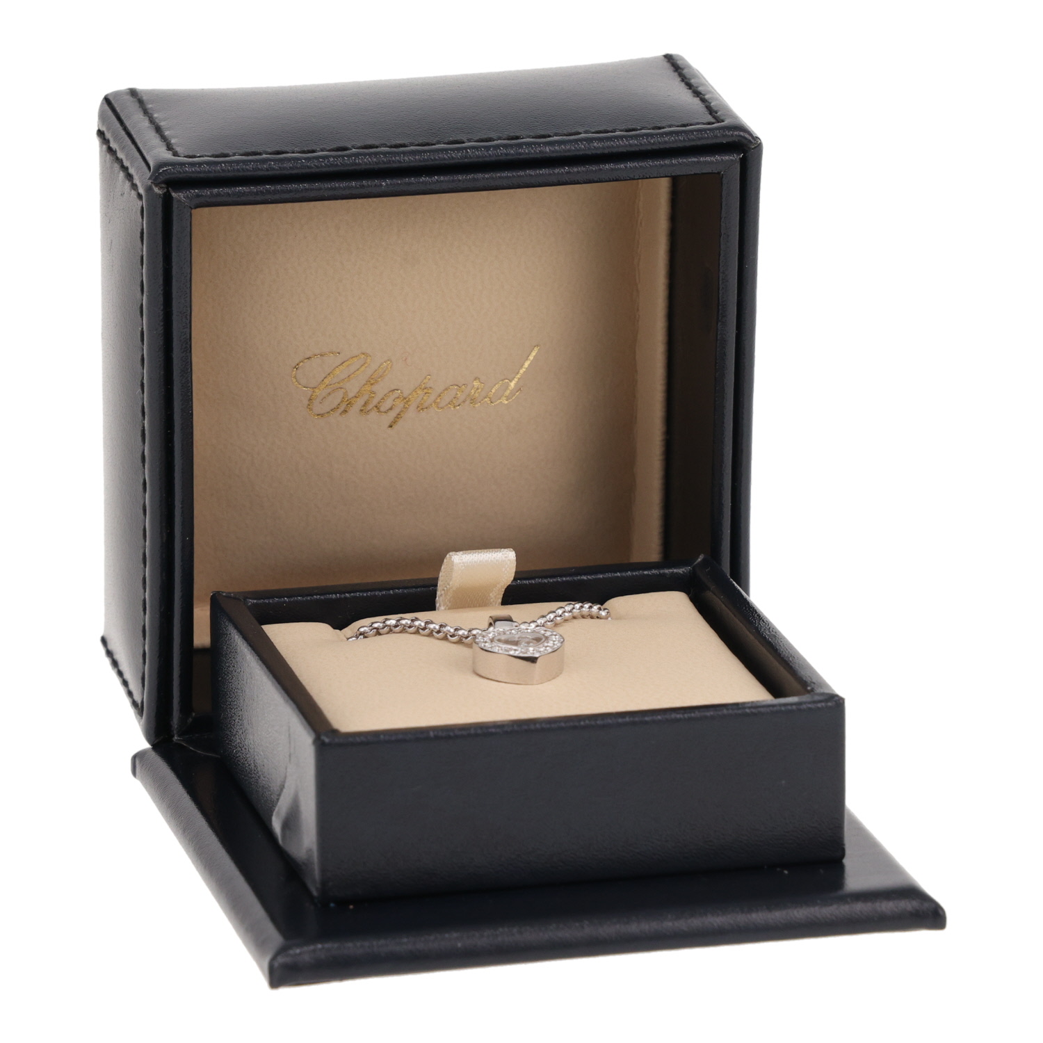 Chopard Happy Diamonds necklace in white gold and diamonds - Detail D2