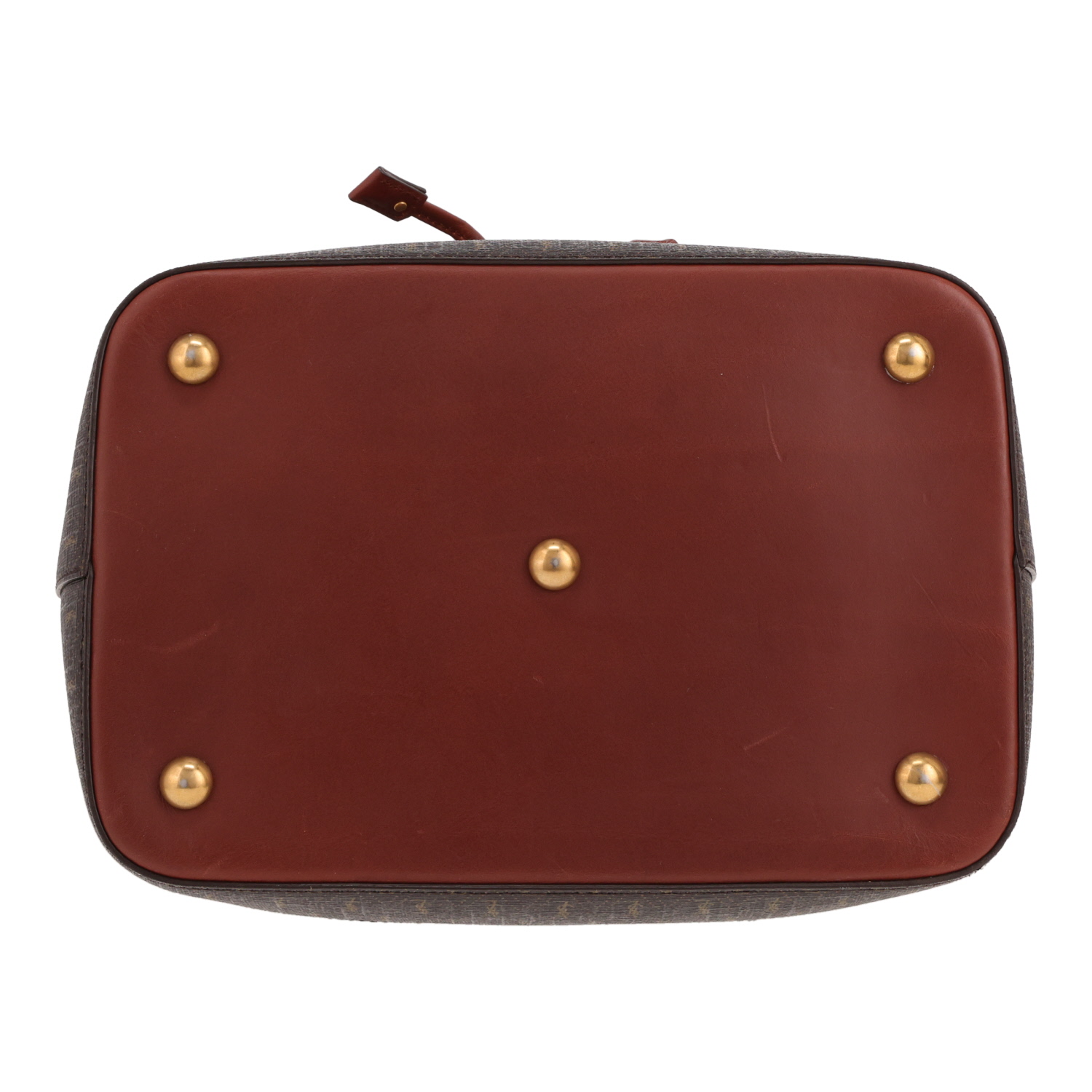 Sac à main Saint Laurent   en toile siglée marron et cuir marron - Detail D1