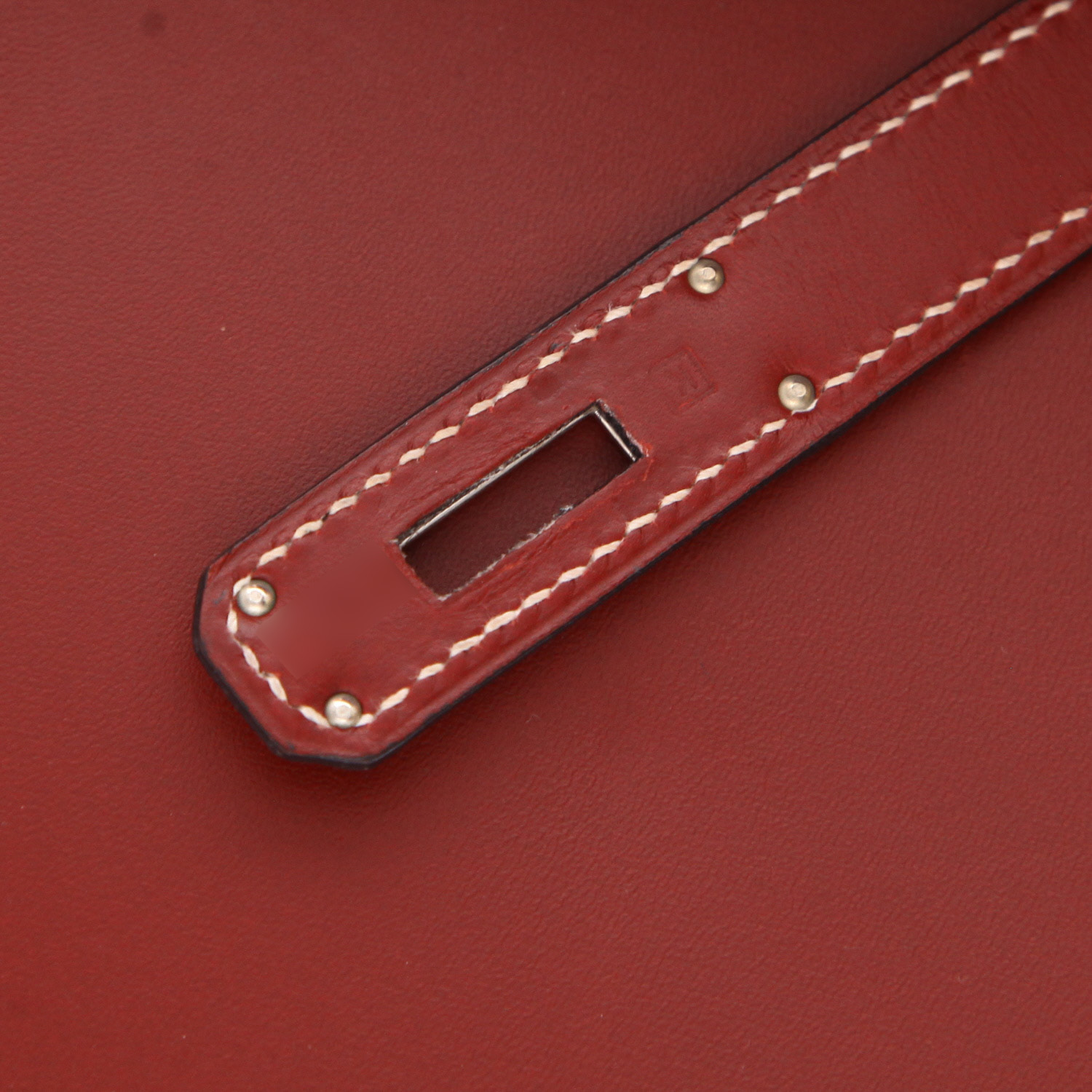 Bolso Hermès Kelly de 35 cm, de piel Chamonix roja Rouge H - Detail D4
