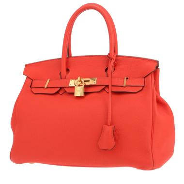 Bolso Hermès Birkin de 30 cm en piel Togo Orange Capucine