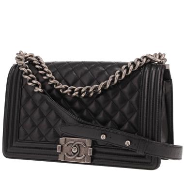 Chanel Boy shoulder bag in black quilted leather