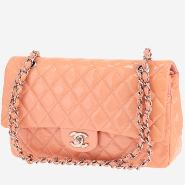 Sac à main Chanel  Timeless Classic en cuir verni matelassé rose