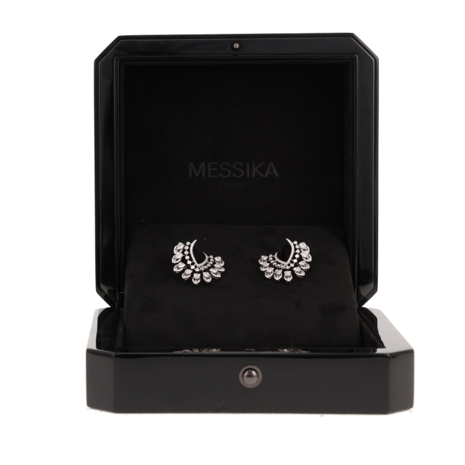 Paire de boucles d'oreilles Messika Desert Bloom en or blanc et diamants - Detail D2