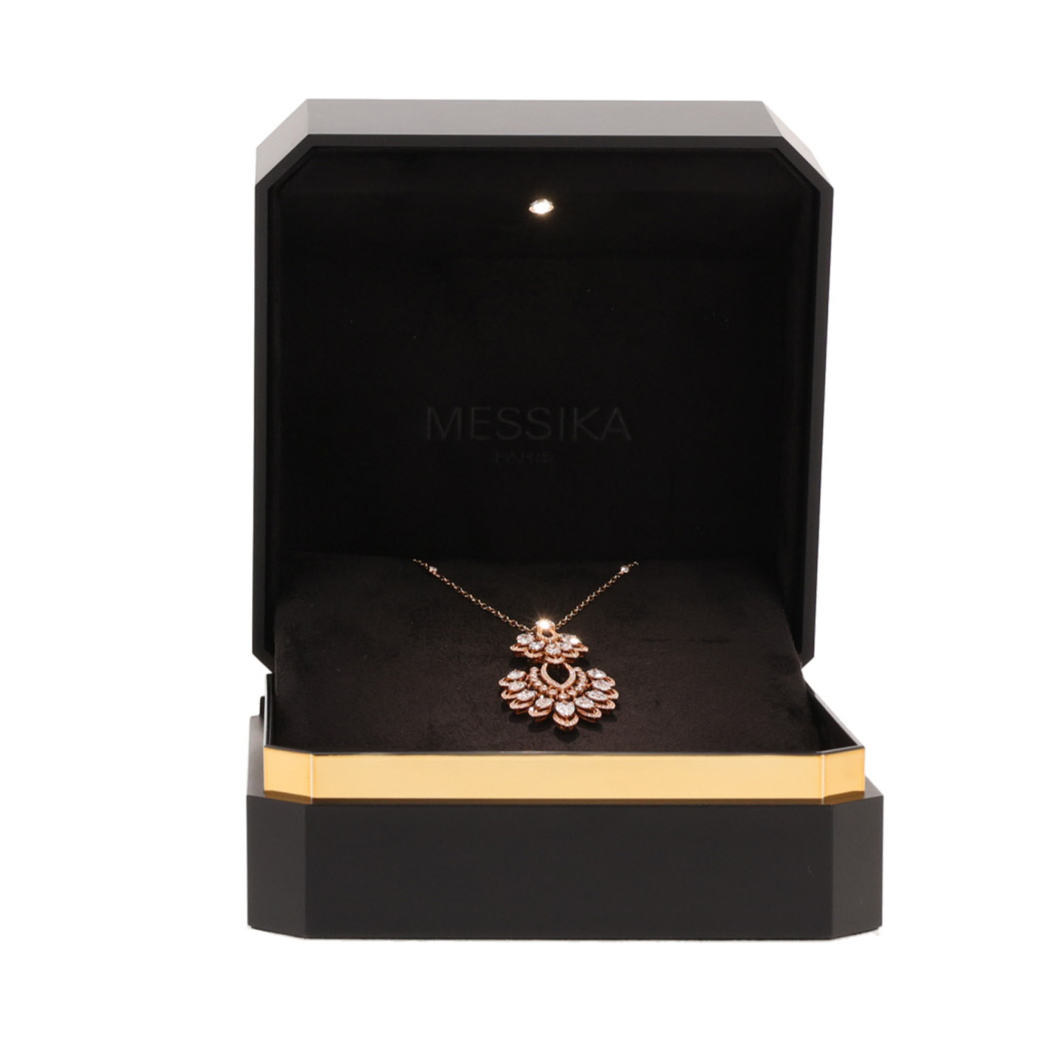 Collana lunga Messika Desert Bloom in oro rosa e diamanti - Detail D2