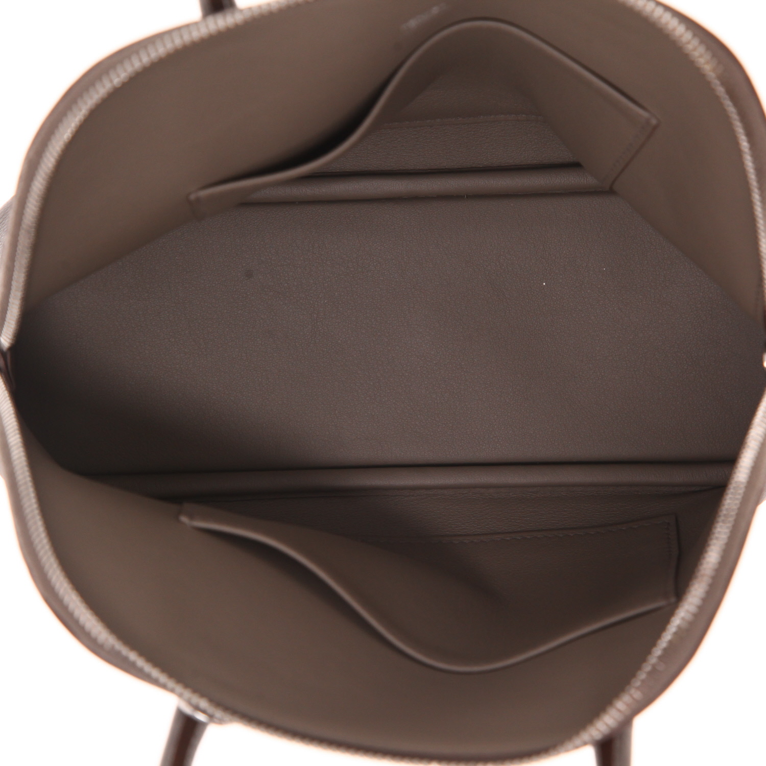 Hermès Bolide 25 cm handbag in pewter-grey Evercolour leather - Detail D3
