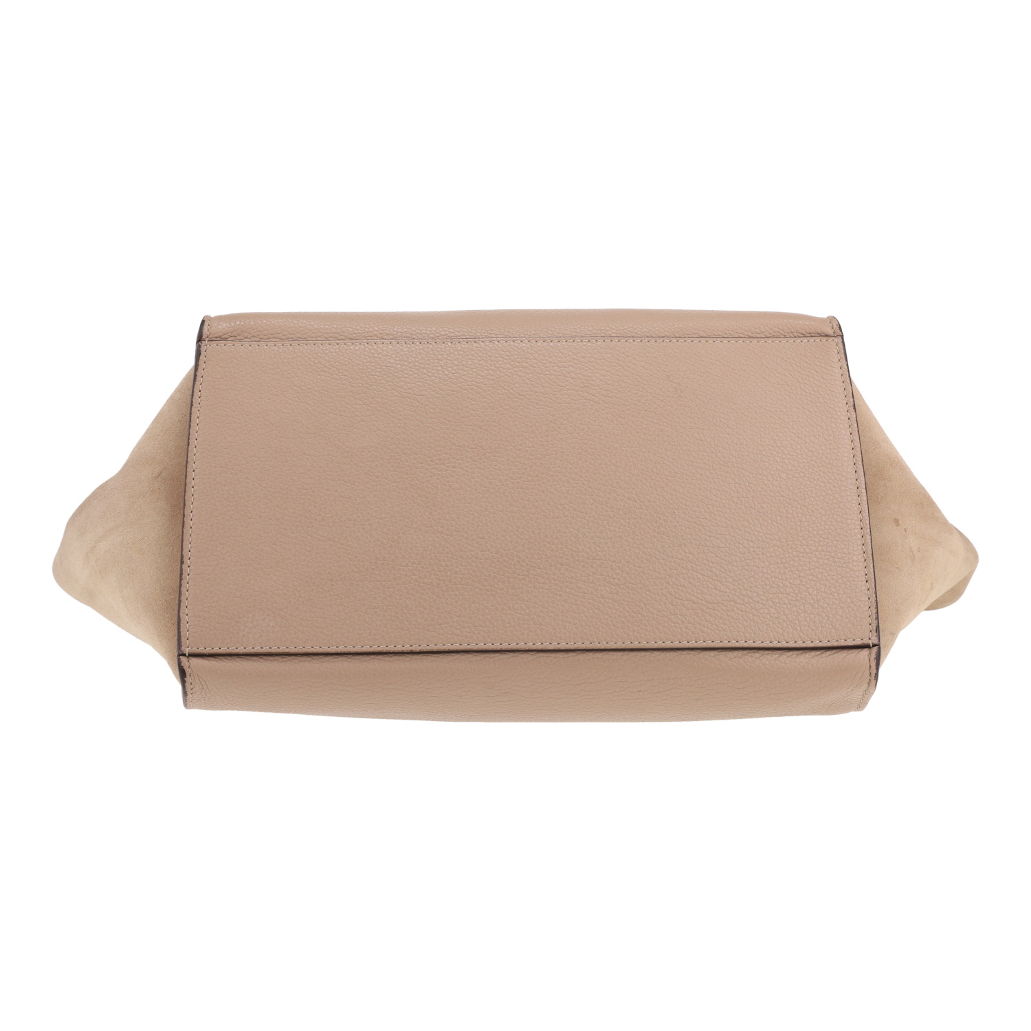 Borsa Celine Trapeze in pelle beige e camoscio beige - Detail D1