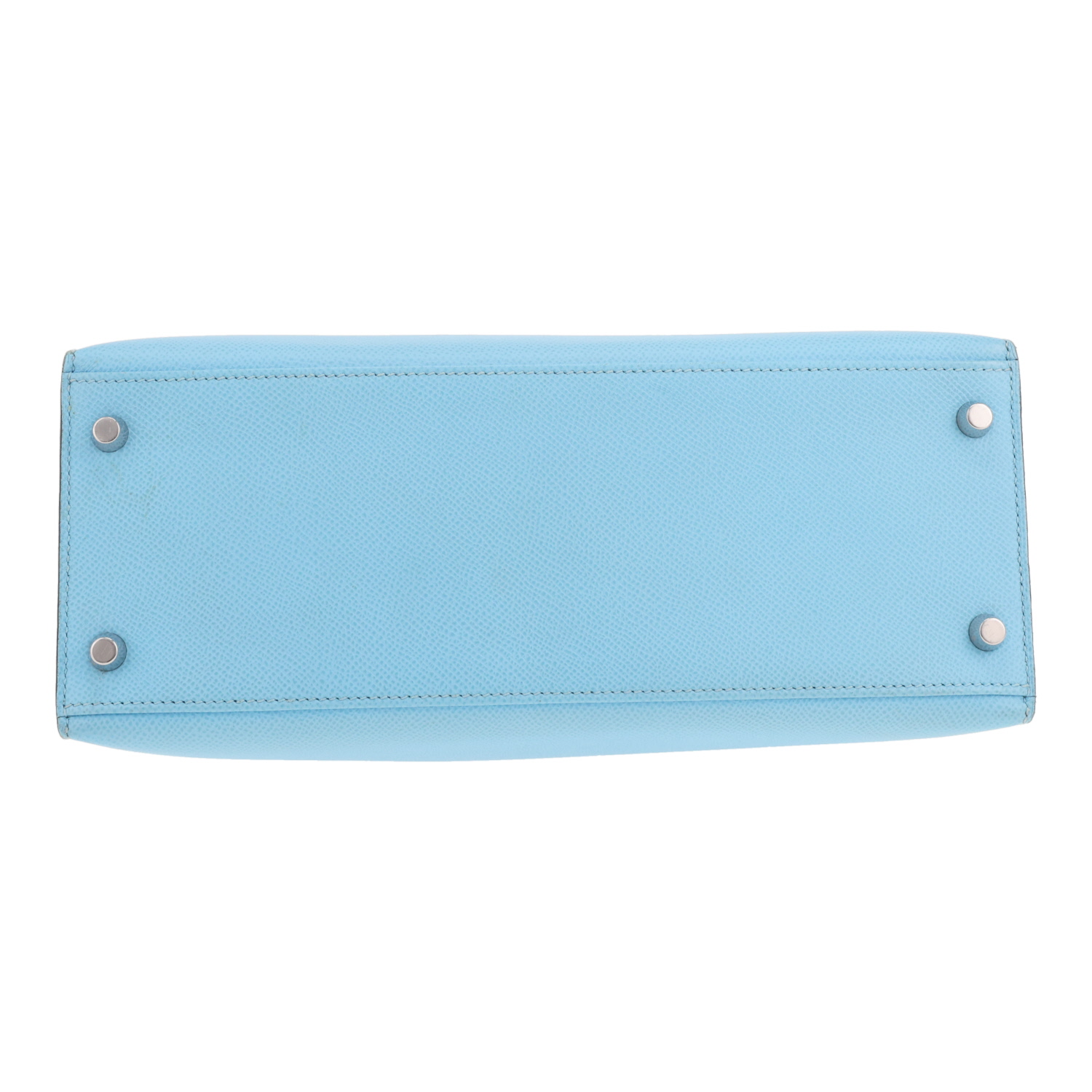 Bolso Hermès Kelly de 28 cm en piel Epsom azul Celeste - Detail D1