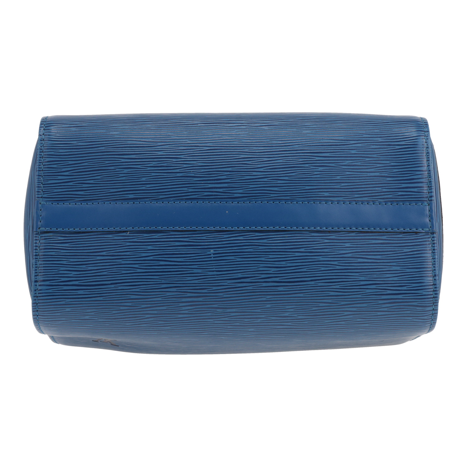 Bolso Louis Vuitton Speedy 25 de piel Épi azul - Detail D1