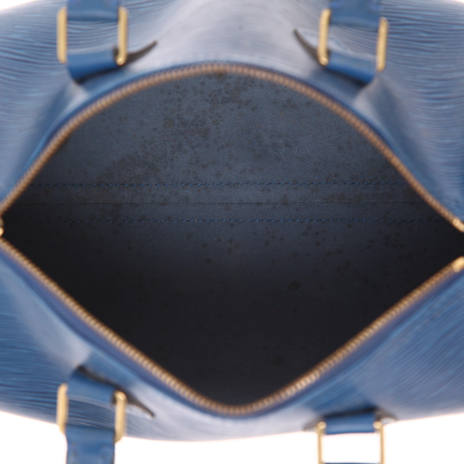 Louis Vuitton Speedy 25 handbag in blue Épi leather - Detail D3