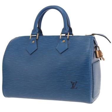 Sac à main Louis Vuitton  Speedy 25 en cuir épi bleu