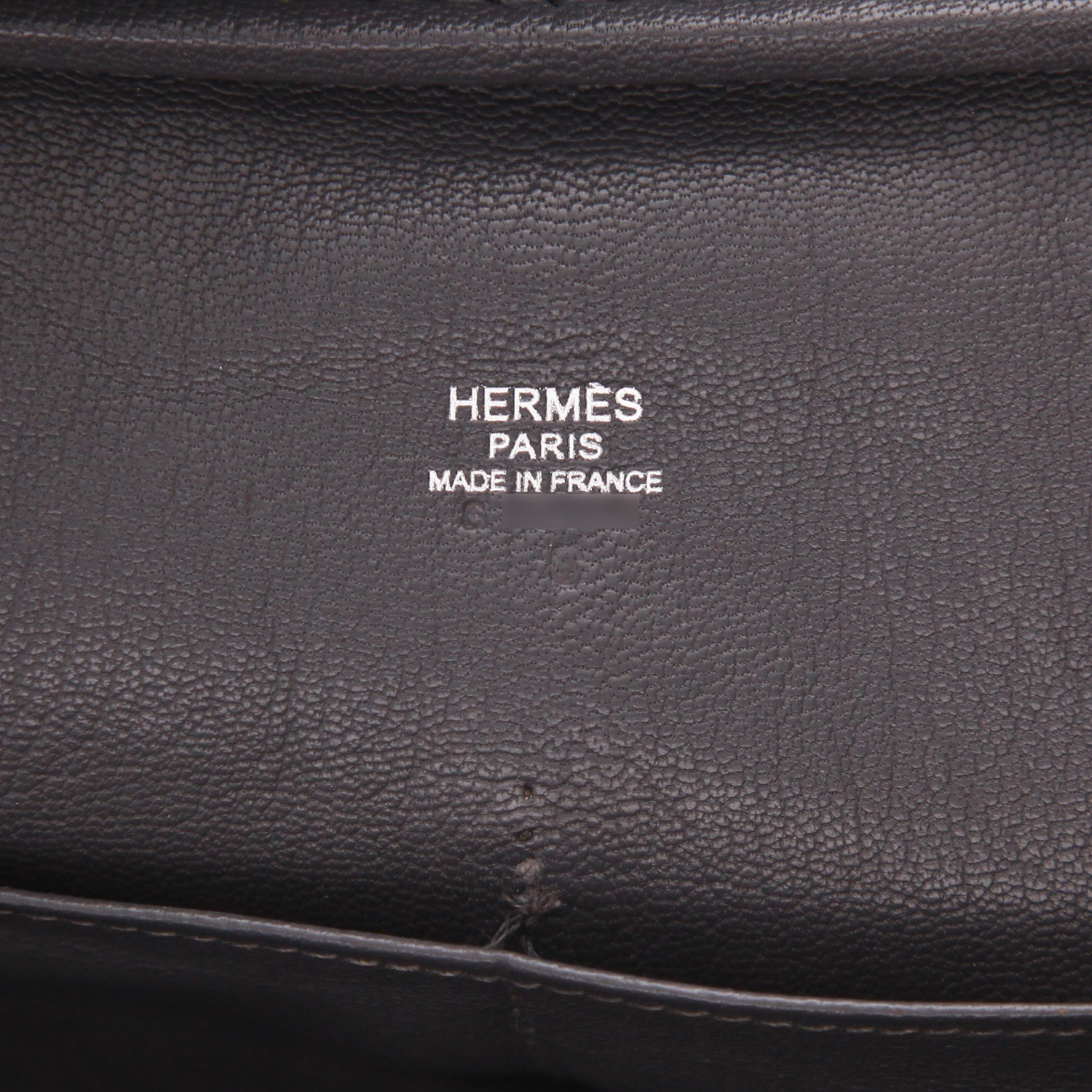 Bolso de mano Hermès «Plume» de lona beige y piel Bleu Marine - Detail D2