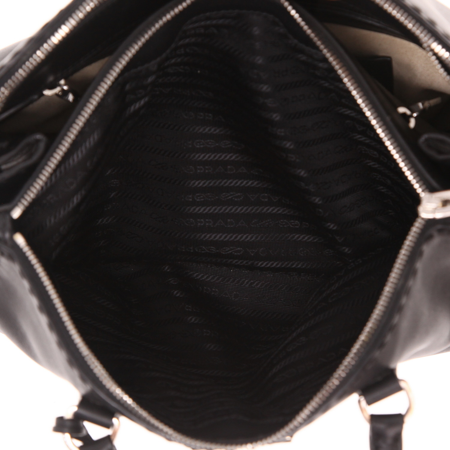 Prada Galleria handbag in black leather - Detail D3