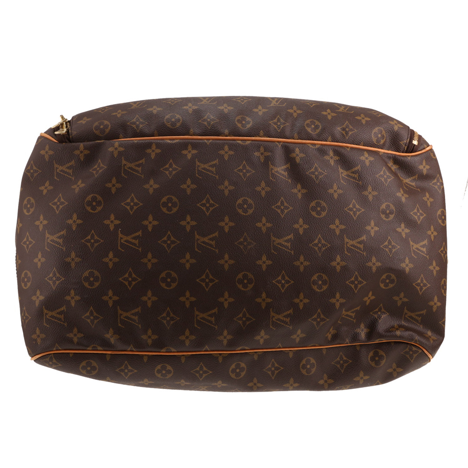 Bolso de viaje Louis Vuitton «Evasion» de lona Monogram marrón y piel natural - Detail D1
